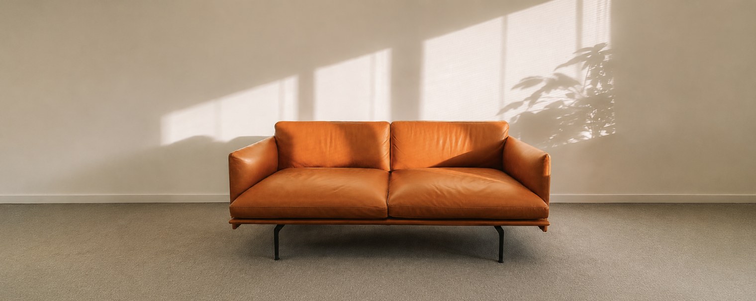 A sunlit sofa, a warm and quiet place to sit